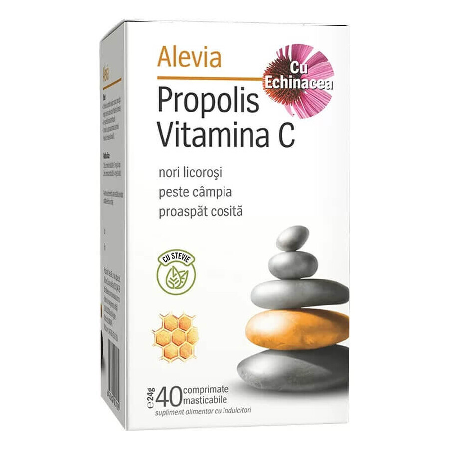 Propolis Vitamine C met Echinacea en Stevie, 40 kauwtabletten, Alevia