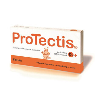 Protectis met vitamine D3 800IU sinaasappelsmaak, 10 tabletten, BioGaia