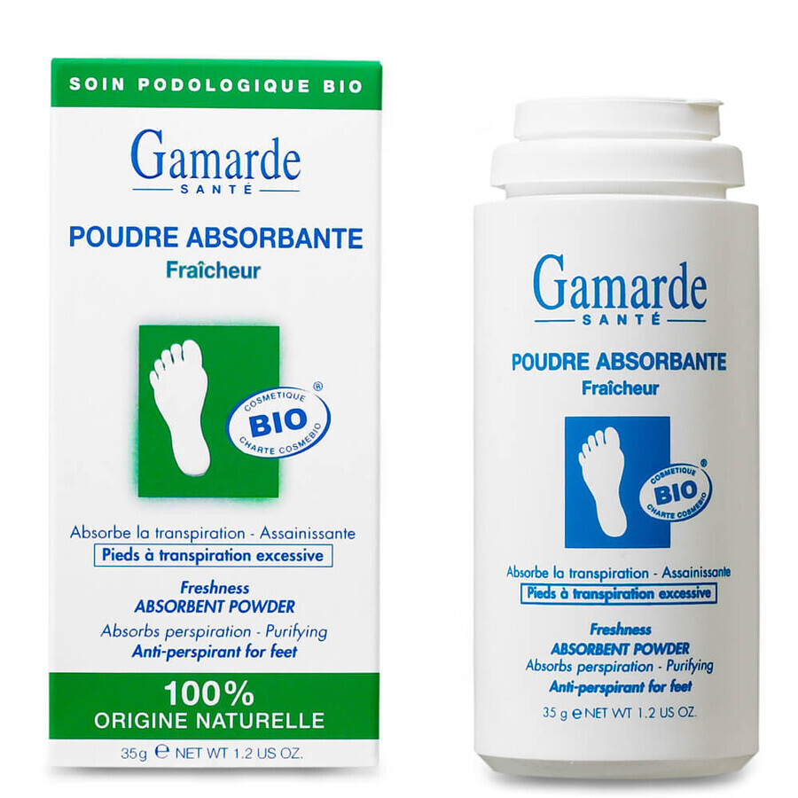 Poudre absorbante pour les pieds, 35 g, Gamarde