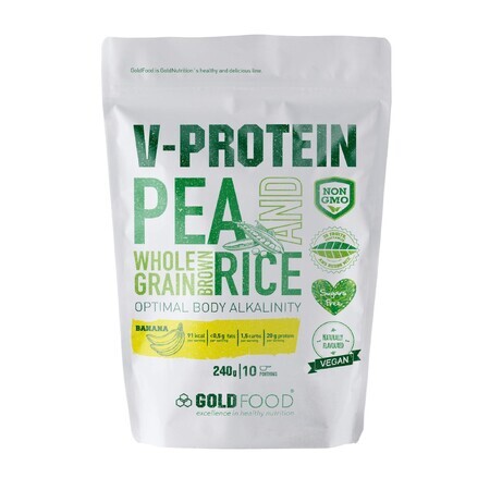 V-Protein Banana Vegetable Protein Powder, 240 g, Gold Nutrition