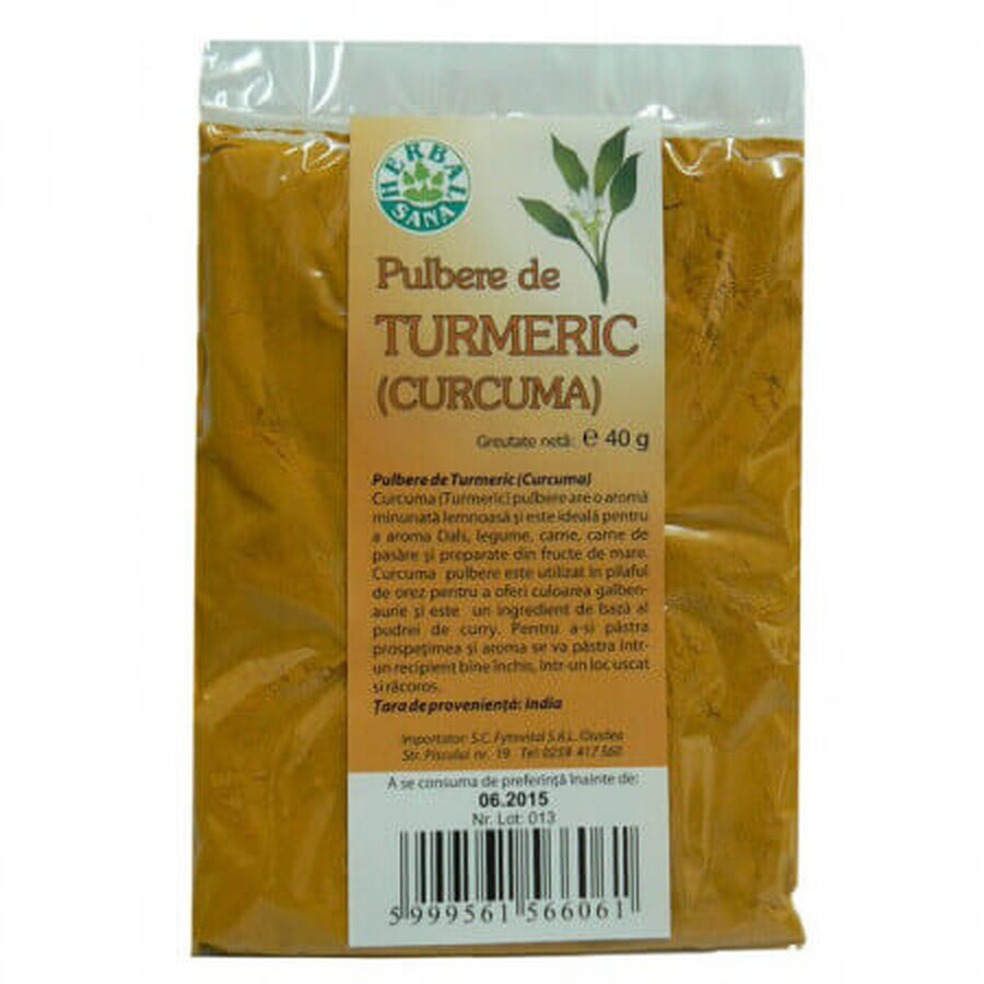 Pulbere de Turmeric, 40 g, Herbavit