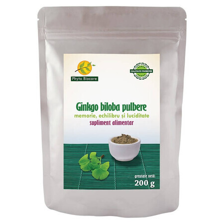 Ginkgo biloba in polvere, 200 g, Phyto Biocare