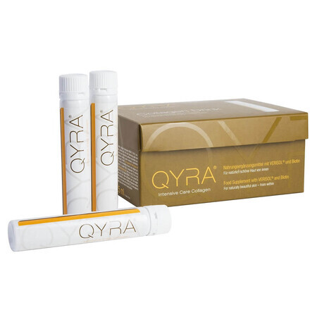 QYRA COLAGEN Anti-aging pentru îngrijire intensivă, 21 fiole buvabile, Gelita Health