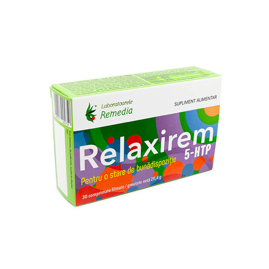 Relaxirem 5HTP, 30 filmomhulde tabletten, Remedia