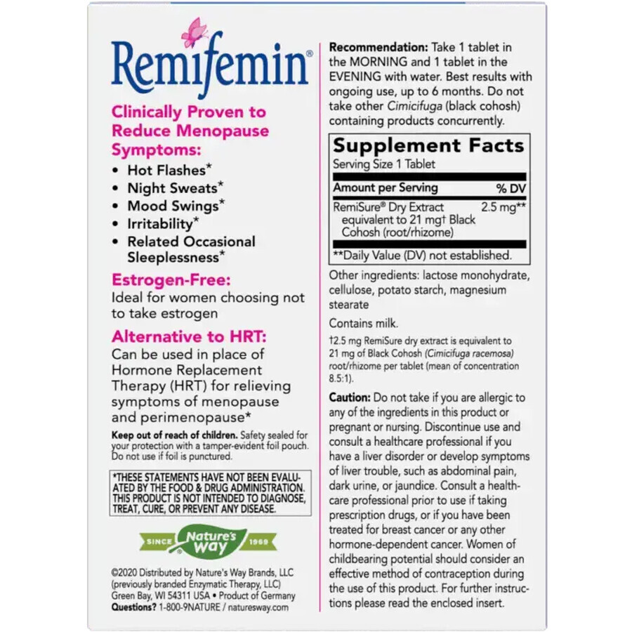 Remifemin, 60 tabletten, Schaper &amp; Brummer