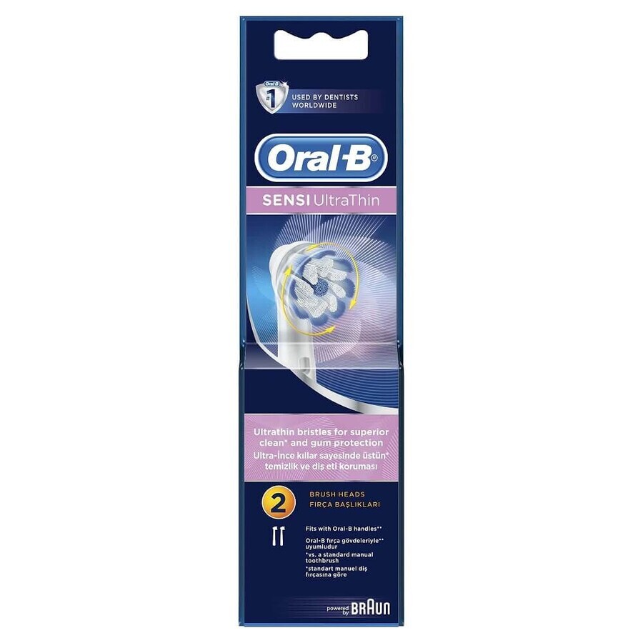 Tandenborstel navulling Sensitive Ultra Thin, 2 stuks, Oral B