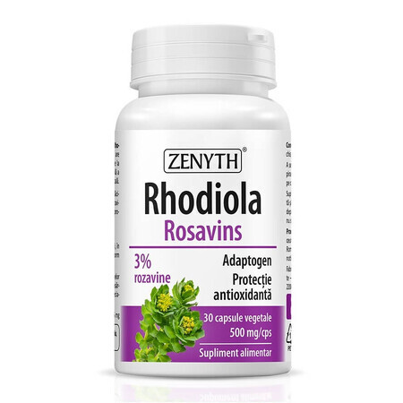 Rhodiola Rosavins 500mg, 30 gélules végétales, Zenyth