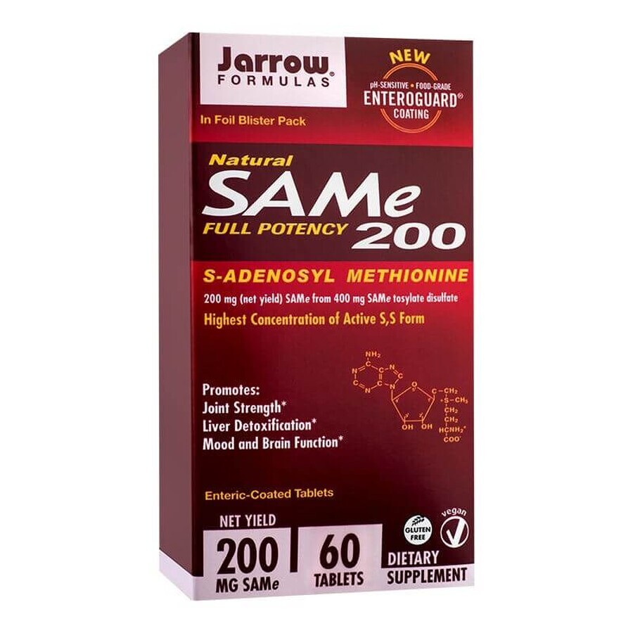 Sam-e Volle Potenz 200mg Jarrow Formulas, 60 Tabletten, Secom