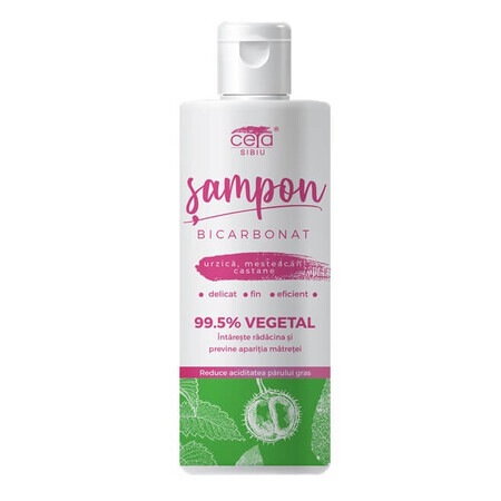 Shampoo 99,5% plantaardig met bicarbonaat, brandnetel, berk en kastanje, 200 ml, Ceta Sibiu