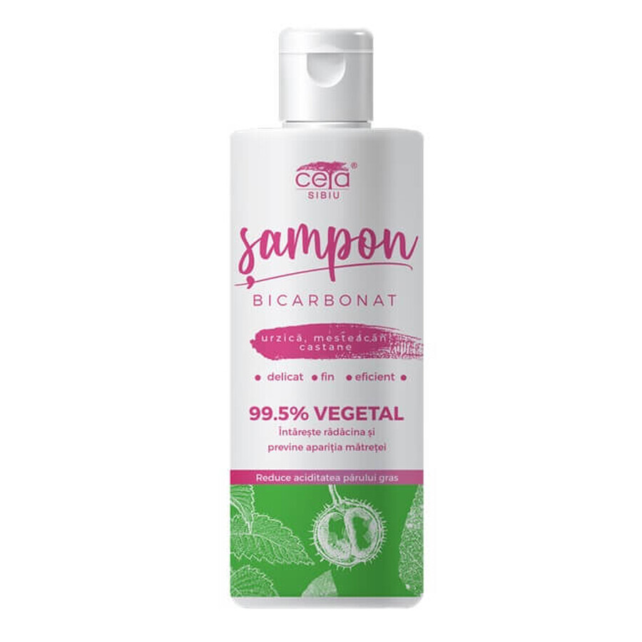 Sampon 99.5% vegetal cu bicarbonat, urzica, mesteacan si castane, 200 ml, Ceta Sibiu