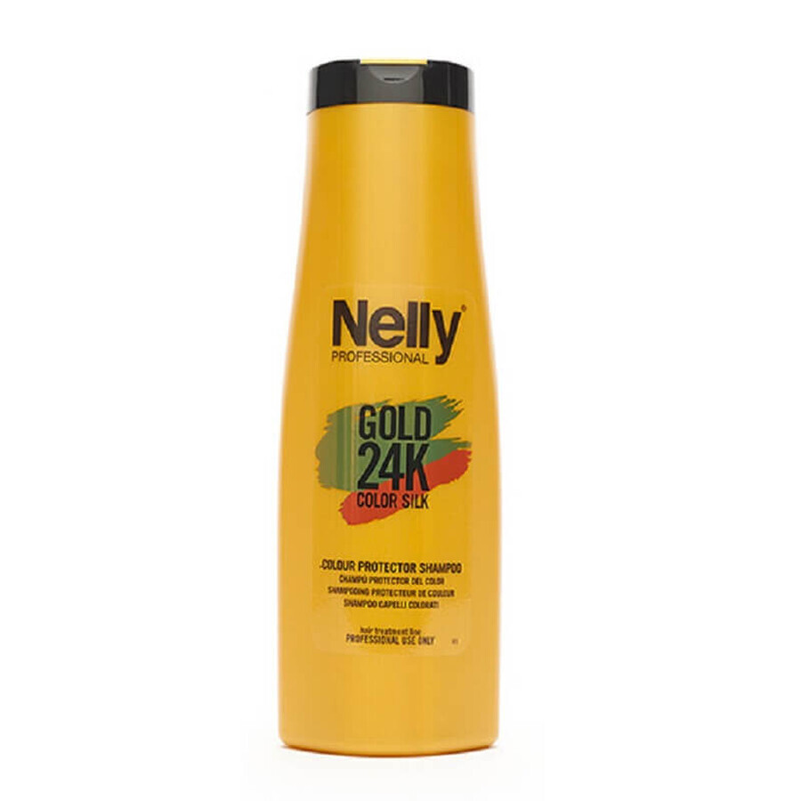 Shampooing pour cheveux teints Gold 24K Color Silk, 400 ml, Nelly Professional