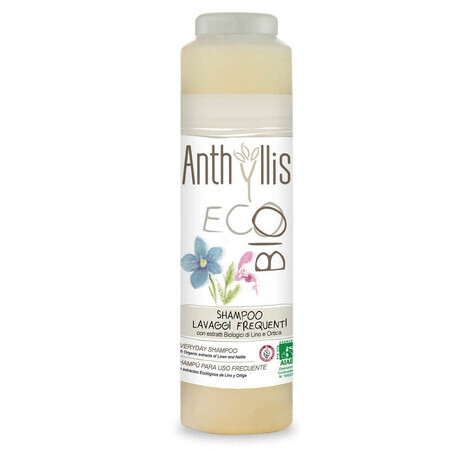 Shampoo voor frequent gebruik met vlas- en brandnetelextract en brandnetel Eco Bio, 250 ml, Anthyllis