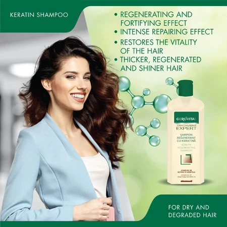 Gerovital Tratament Expert Regenererende Keratine Shampoo, 400 ml, Farmec