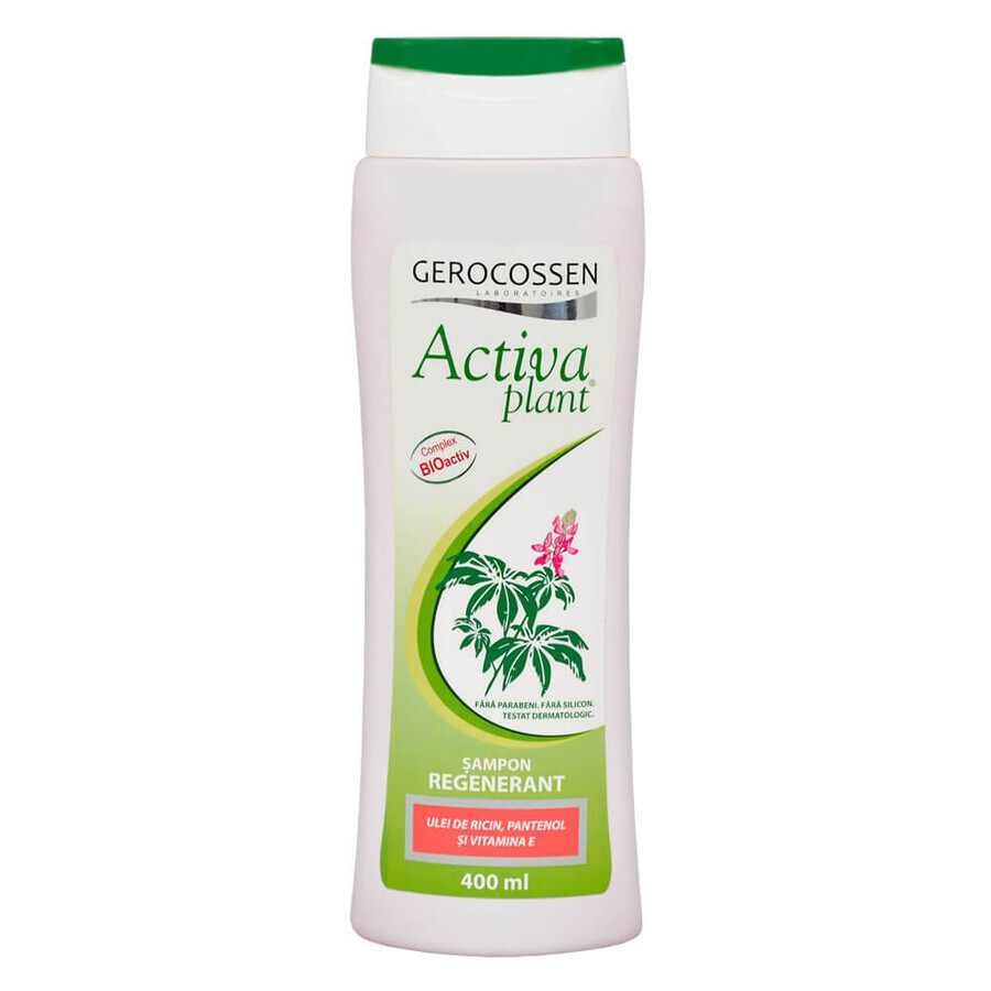 Regenerierendes Shampoo mit Rizinusöl, Panthenol, Vit. E Activa Pflanze, 400 ml, Gerocossen