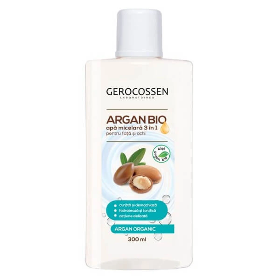 Biologisch argan 3 in 1 micellair water voor gezicht en ogen, 300 ml, Gerocossen