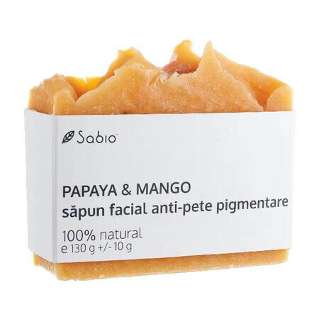 Natuurlijke anti-pigmentatie gezichtszeep met papaja en mango, 130 g, Sabio