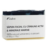 Natuurlijke gezichtszeep met actieve kool en zeemineralen, 130 g, Sabio