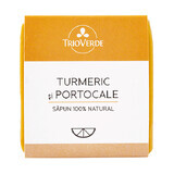 Sapun natural cu turmenic si portocale, 110 g, Trio Verde