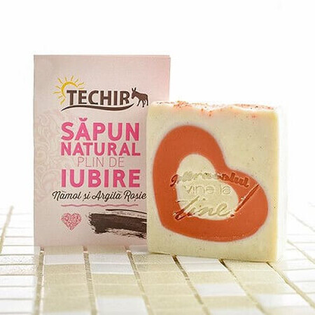 Savon naturel amoureux à la boue et à l'argile rouge, 120 g, Techir