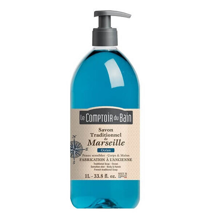 Traditionele Marseille zeep met oceaangeur, 1000 ml, Le Comptoir du Bain