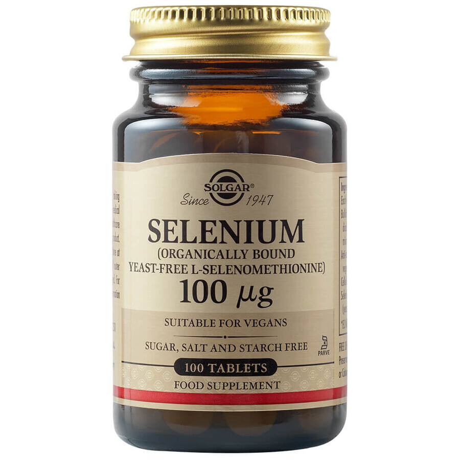 Sélénium 100mcg, 100 comprimés, Solgar