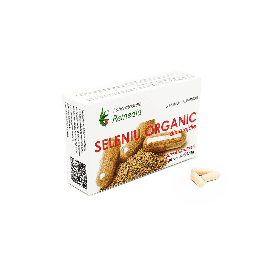 Organisch selenium uit gist, 30 capsules, Remedia