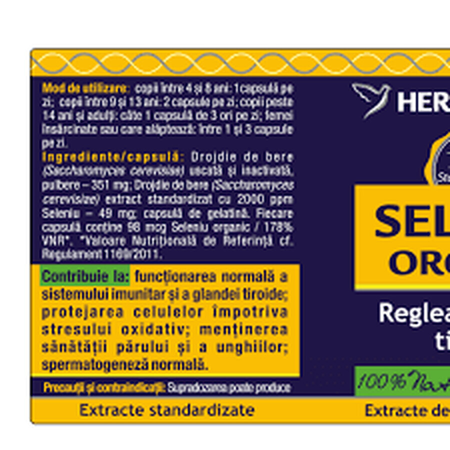 Sélénium Bio, 60 gélules, Herbagetica