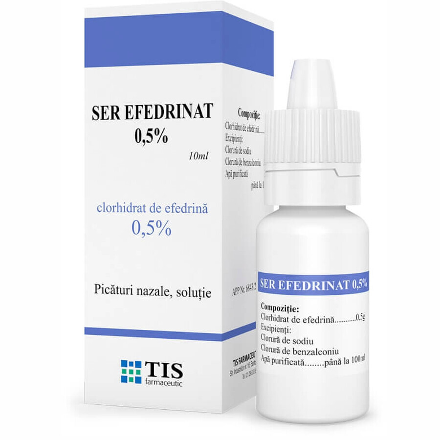 Ephédrine sérum gouttes nasales 0,5%, 10 ml, Tis Pharmaceutical
