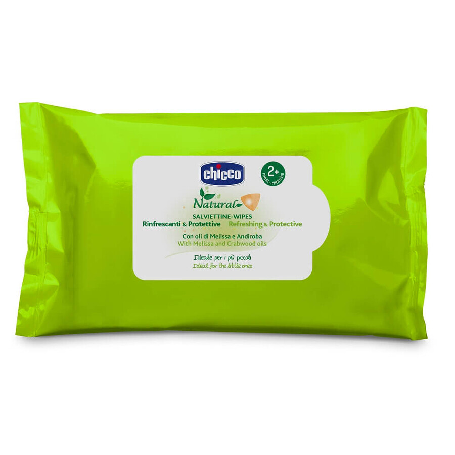 Lingettes humides à l'huile de Mélisse et d'Andiroba, 2 mois et plus, 20 pièces, Chicco