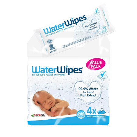 Servetele umede pentru bebelusi, 4 x 60 bucati, WaterWipes