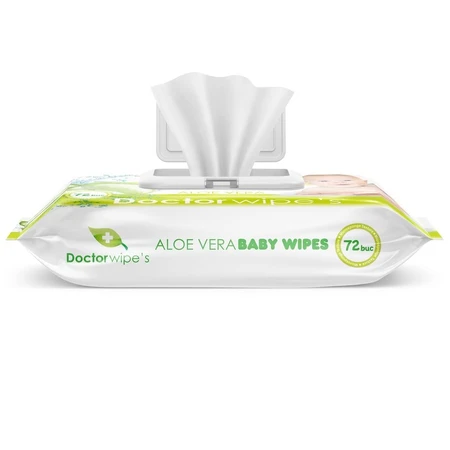 Toallitas húmedas para bebés con Aloe Vera, 72 unidades, Doctor Wipe's