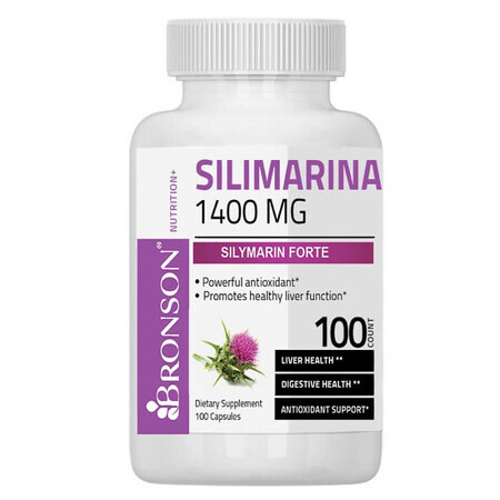 Silimarin Mariadistel 1400 mg, 100 capsules, Bronson Laboratories