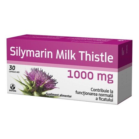 Silymarin Milk Thistle 1000mg, 30 capsule, Biofarm