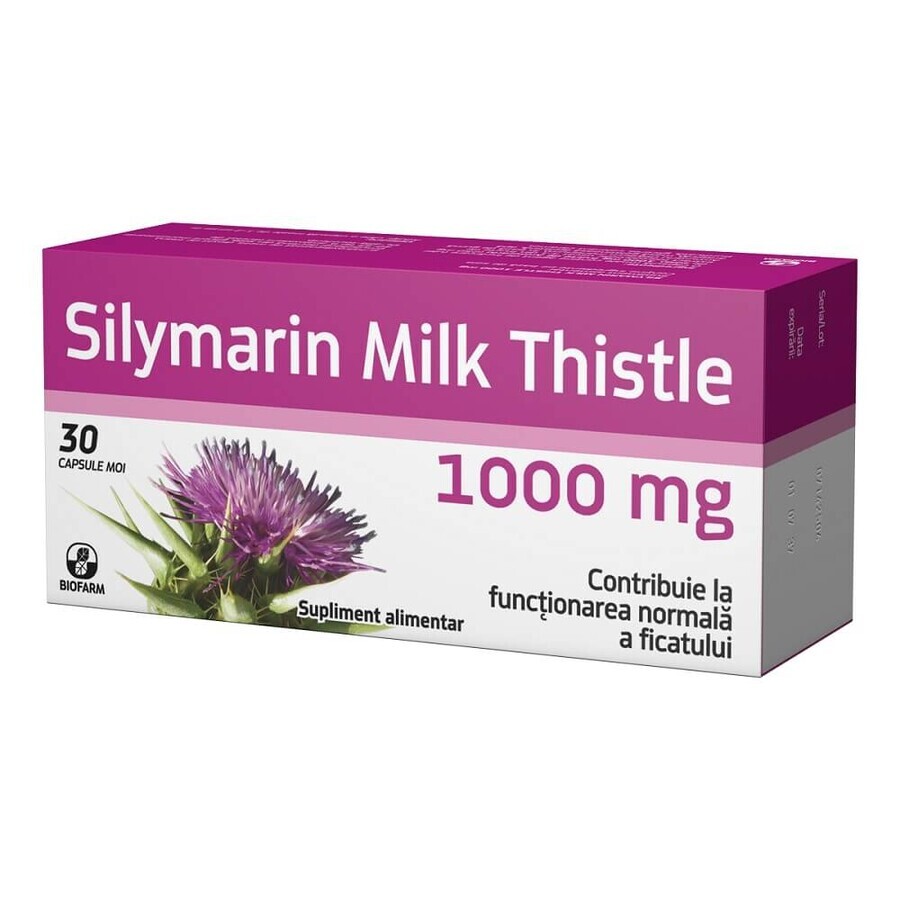 Silymarin Mariendistel 1000mg, 30 Kapseln, Biofarm