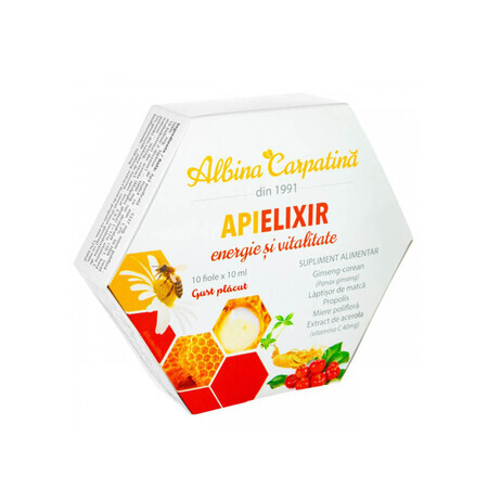 Apielixir énergie et vitalité, 10 ampoules x 10 ml, Apicola Pastoral