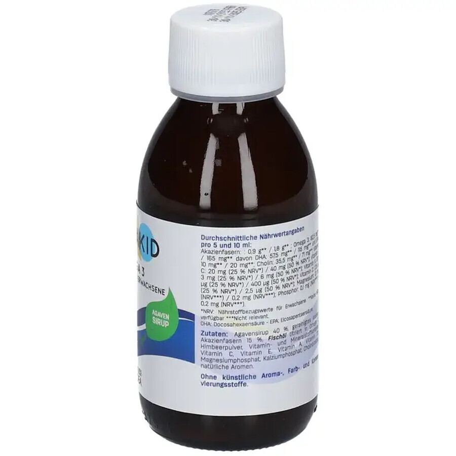 Sirop pentru copii Omega 3 și Vitamina A,C,D,E cu aromă de cola, 125 ml, Pediakid