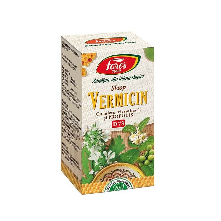 Sirop de vermicine avec miel et propolis, D73, 100 ml, Fares