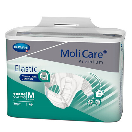 MoliCare Premium Elastic Incontinence Brief 5 PIC taille M (165172), 30 pièces, Hartmann