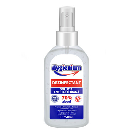 Solution antibactérienne avec 70% d'alcool, 250 ml, Hygienium