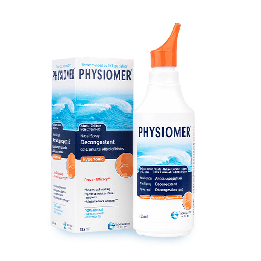 Physiomer Hypertonische Neusontzwellende Spray, 135 ml, Omega Pharma