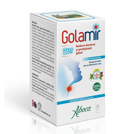 Spray per bambini e adulti senza alcool Golamir 2Act, 30 ml, Aboca