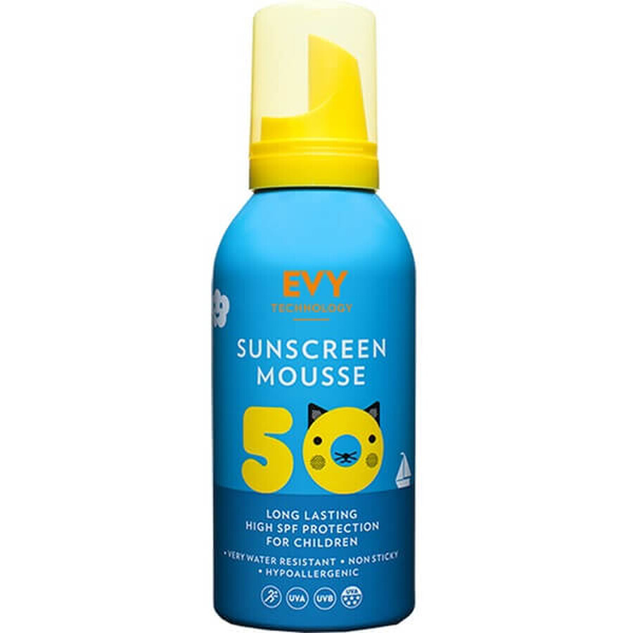 Mousse visage et corps SPF 50 pour enfants, 150 ml, Evy Technology