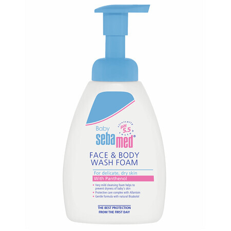 Dermatologisch reinigingsschuim voor gezicht en lichaam, 400 ml, Sebamed Baby