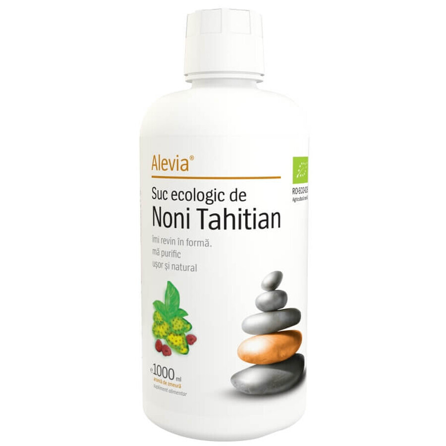 Jus de noni de Tahiti biologique au goût de framboise, 1000 ml, Alevia