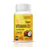 Super vitamine D3 met kokosolie 2.000 IE, 60 capsules, Zenyth