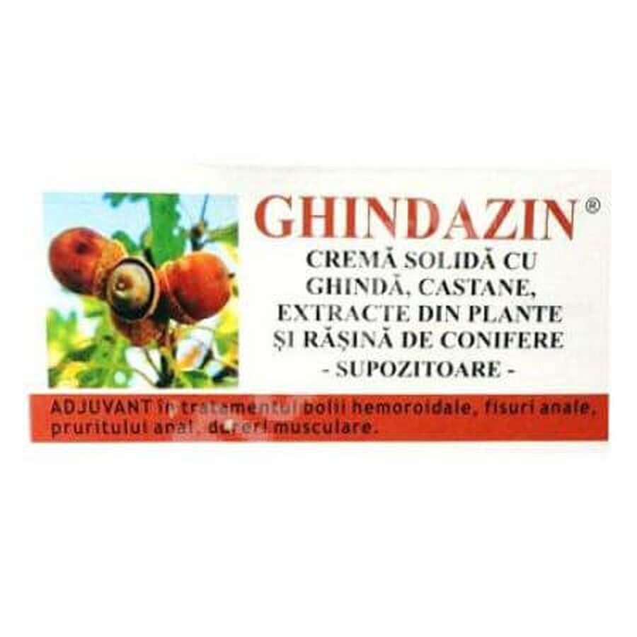 Suppositories with acorn, chestnut, herbs and conifer resin Ghindazin, 10 pieces, Elzin Plant