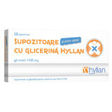 Glycerine zetpillen 1500 mg voor kinderen, 12 stuks, Hyllan