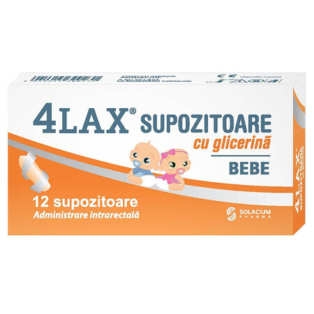 Glycerine zetpillen voor baby's 4Lax, 12 stuks, Solacium Pharma