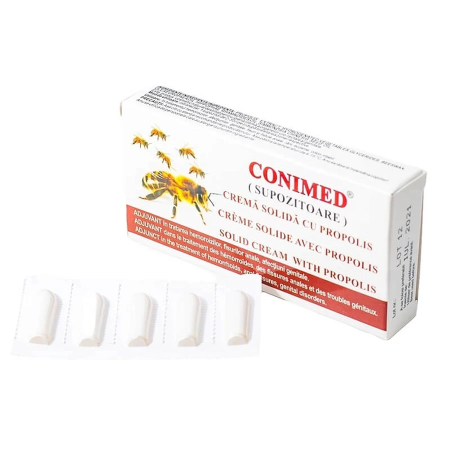 Propóleo supositorios Conimed, 10 supositorios, Planta Elzin