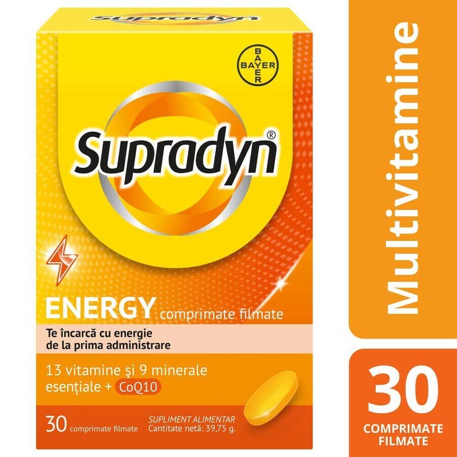 Supradyn Energy, Multivitaminen en Co-enzym Q10, 30 filmomhulde tabletten, Bayer Beoordelingen